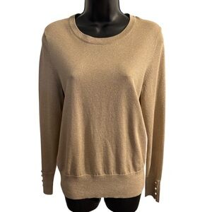 Ann Taylor Factory Gold Crew Neck Sweater
